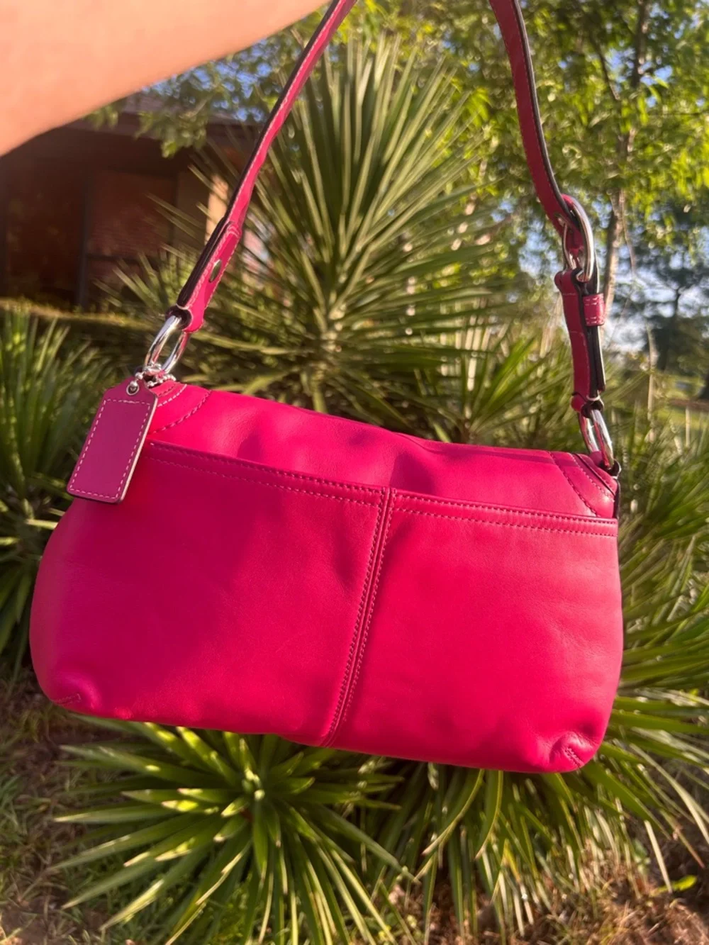 Coach  SoHo Pink Pleated Calf Hide Y2K flap bag - Picture 4 of 15